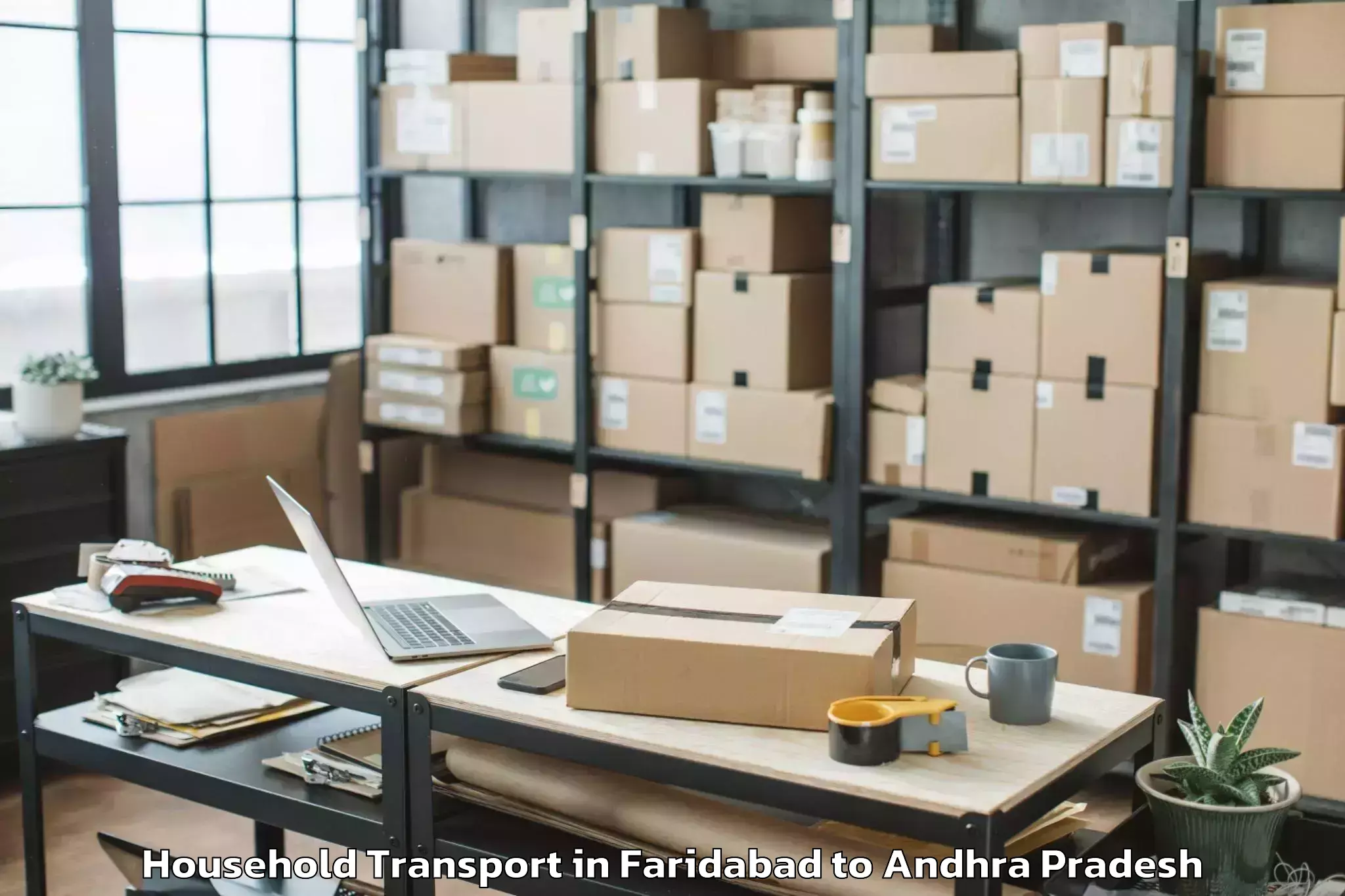 Faridabad to Kakinada Rural Household Transport Booking